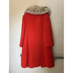 Vintage 1969's Young Young Red-Orange Coat with Fur Collar